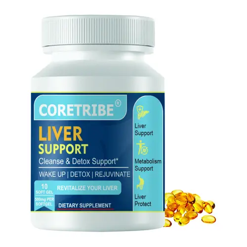 Coretribe Ayurvedic Liver Detox & Cleanse Softgels with Arka Pushpa & Kshupa Swarasa Siddha Tila Taila | Healthcare Support for Liver Wellness, Digestive Health | 10 Count