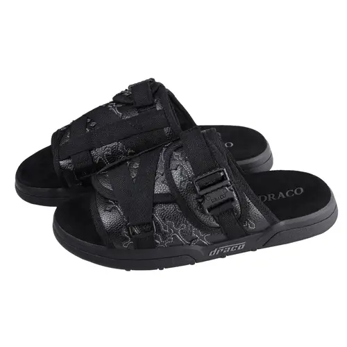 Black Cross Patch Slides | Suede Memory Foam Insole | Most Comfortable Slides You'll Ever Wear | Men Women Streetwear Sandals | Premium Soft Cushion Slip On | Feels Like Walking On Clouds | Summer Sandals