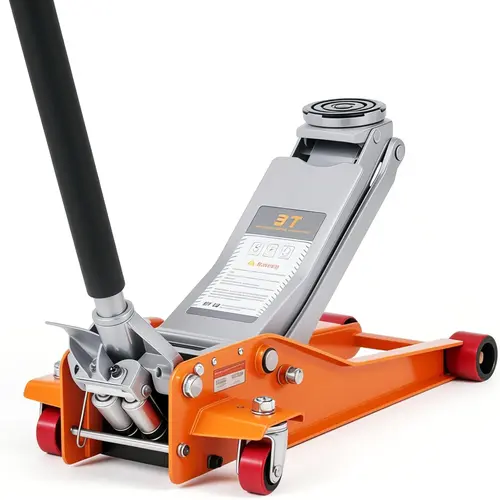 Garvee 3 Ton Low Profile Hydraulic Floor Jack – Heavy Duty Steel Trolley Jack with Dual Piston Quick Lift Pump, 2.95"–15.35" Lifting Range, Durable Rolling Car Jack for Sedan, SUV, Truck, Garage & Auto Repair – Fast, Stable & Easy to Use, Yellow/Blue/Grey