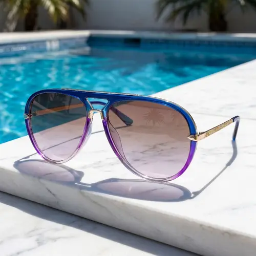 Women's 2026 New Retro Aviator Sunglasses - Colored Acrylic Lens, Multi-Color Gradient Street Style Shades, Fashionable Frames, Stylish Accessories for Outdoor Summer Use