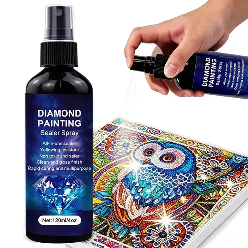 Upgrade Diamond Painting Craft Sealer Spray, 30-Minute Fast-Drying Diamond Art Sealant, Keeps Diamonds Fixed and Shiny, Glossy Finish, Easy to Use, No Brush Needed