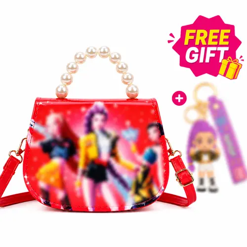 DIY Handmade Leather Cute Small-Size Girl Crossbody Bag (10 Styles) with Pearl Handle Charm, Adjustable Strap, Light Pink, Free Keychain, Doll Accessory, for Travel, Holiday Gift (Toys & Hobbies Leathercraft)