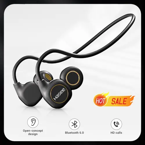 Open-Ear Sports Headphones Bluetooth 6.0, Air Conduction Neckband Earphones with LED Battery Display, HiFi Stereo Sound, ENC Microphone, Lightweight Secure Fit for Running, Workout, Cycling, Hiking & Travel