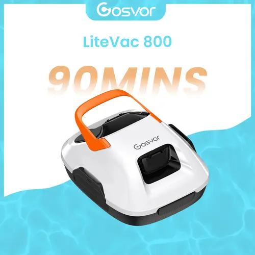 Cordless Robotic Pool Cleaner – Flat Bottom Only, 90-Min Runtime, Automatic Plug-Free Cleaning Vacuum for 860 Sq.ft Above Ground Pools, 7.5lb Portable, Debris Capture, 3h Quick Recharge, Self-Parking #smartliving
