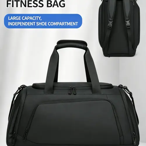 Large Capacity Sports Bag, Waterproof Fashion Fitness Backpack, Shoe Compartment and Wet Pocket, Unisex Travel Shoulder Bag, Handheld or Crossbody