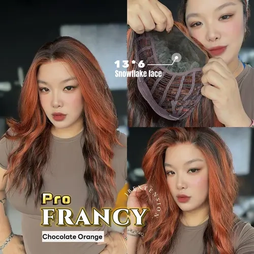 JBEXTENSION 24 Inches Pre-Cut 13X6 Free Part Snowflake Lace Frontlace Long Wave Glueless Wig FRANCY PRO【BENDY EAR TABS】