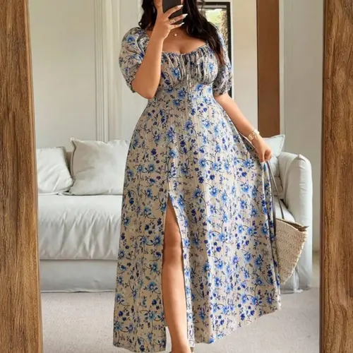 Summer Floral Print Fashion Loose Boho Dress, Stylish and Comfortable, Perfect for Everyday Casual Wear, Ideal for Warm Weather