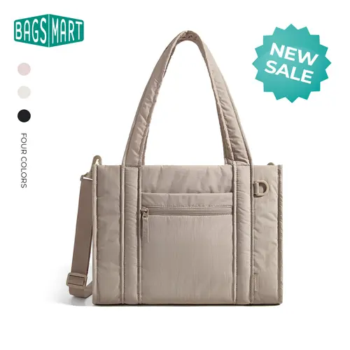 【NEW IN】BAGSMART Boxy Tote Bag for Women, Small/Medium Crossbody Bag with Zipper/Detachable Shoulder Strap, Women's Tote Handbags, Daily Causal Work Bag Work Tote for Travel Work College School summerwins tiktokshopsummersale