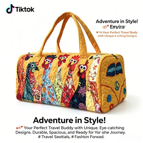 Boho Quilted Weekender Bag for Women, Vintage Patchwork Travel Duffel Bag, Large Capacity Carry On Overnight Tote Bag