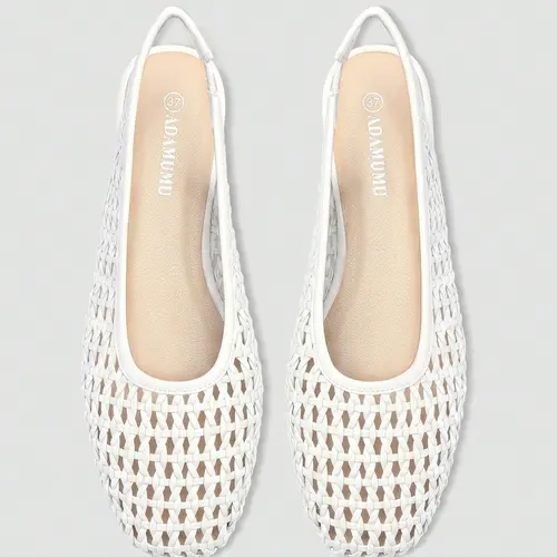 Women's PU Leather Weave Back-Strap, French Elegant Office & Date Shoes, Comfortable Stylish Footwear for Daily Summer Wear, Classy Sandals
