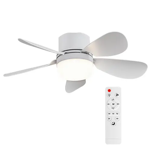 Indoor Plug-in Socket Ceiling Fan with Light - Home Bedroom Quiet Op. Fan, Pure Copper DC Motor, Variable Speed, Energy-Saving, Adjustable Lighting, Timer Function, Fast Remote Control Settings, Contemporary Decor Solution