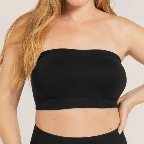 Women's Wireless Seamless Convertible Strapless Bandeau Bra - Anti-Slip Support, Removable Straps, Converts to Straps, Formal Dress Safe, Invisible Everyday Wear Bralette for Off-Shoulder & Tube Tops, Wedding
