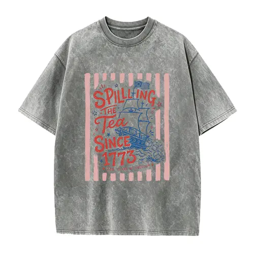 Striped Spilling The Tea Since 1773 Shirt, Funny 4th Of July Tee, Preppy Patriotic USA Shirt, 4th of July Party TShirt, 250th Anniversary