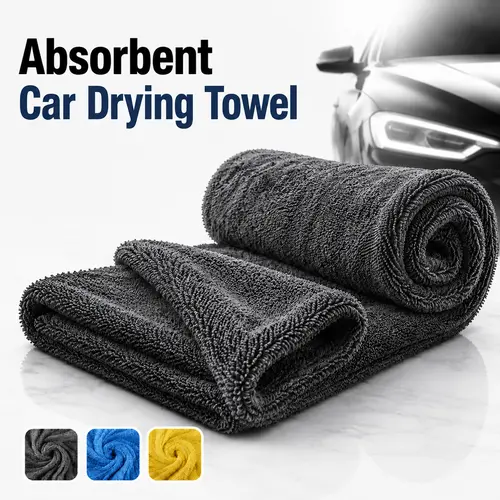 Multi-Use Jumbo-Sized Microfiber Car Cleaning Towel, Durable Absorbent Cloth for Washing & Glass Drying, Washable Automotive Accessories for Smart Minimalists