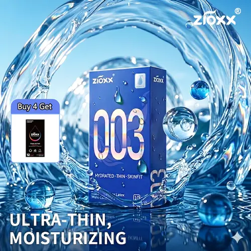 ZIOXX 003 Ultra Sensitive Ultra Thin Condoms - 10 Count, SKINFIT, Gentle, Secure Fit Without Tightness, Odorless Natural Latex, Smooth, Extra Comfort Sexual Wellness Contraception
