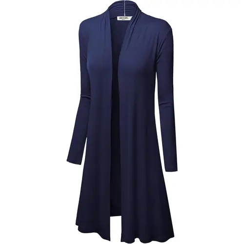Women's Long Cardigan – Fall Casual Draped Open Front Lightweight Duster with Long SleevesGift