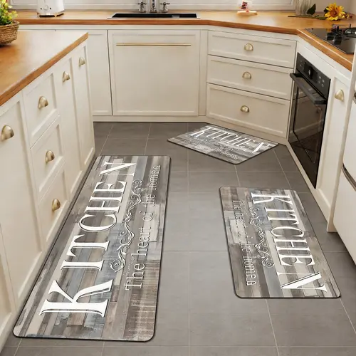 3-Piece Kitchen Mat Set, Long Absorbent Kitchen Mat, Entrance Anti-Slip Mat, Washable Door Mat, Minimalist Home Decor, Waterproof And Oil-Resistant Kitchen Mat, Suitable For Kitchen, Entrance, Living Room, Bedroom, Hotel, Guesthouse, Etc.