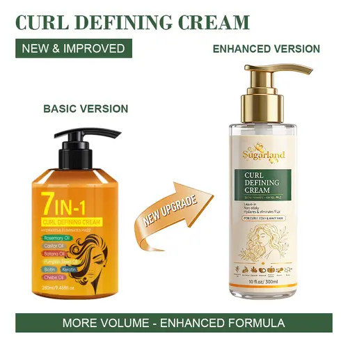 7-in-1 Upgraded Pumpkin Haircare Curl Defining Cream for Wavy & Curly Hair, Lightweight Daily Hydrating Moisturizer Pump Cream to Moisturize Dry Hair, Smooth Frizz, Add Shine & Soft Definition, Non-Sticky