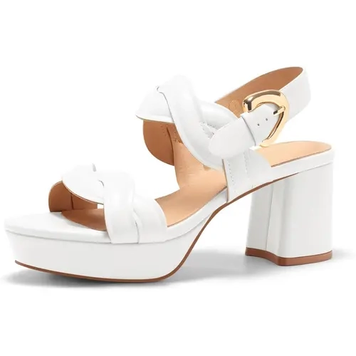 Coutgo Women's Chunky Heel Cork Platform Sandals with an Open Toe and Ankle Strap, Summer Beach Heels for Women, Women Sandals,back to school,back to school haul
