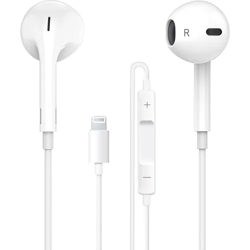 Lightning Wired Semi-In-Ear Earbuds,HiFi Stereo Sound Wired Earphones with Microphone & Volume Control, Portable Design Earphones for iPhone 14/13/12/11/SE/XR/XS/X/8/7Audio, Light Weight Earbuds summerwins
