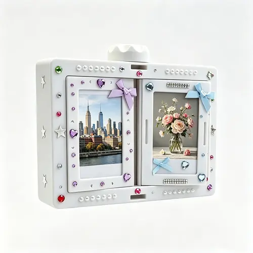 Rotating Film Frame Flip Album - 24-Item Capacity, DIY Display Holder, Card & Desktop Decor, Ideal Gift for Collectors