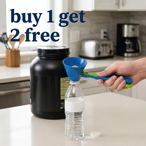 [Buy 1 Get 2 Free]  Spoon&Funnel&Scoop,High Quality Funnel for Pre Workout Creatine Powder Formula,Coffee Scoop & Funnel for Reusable K Cup Refillable Coffee Pods，Scoop with Funnel for Ground Coffee, Protein Powder, Fits bottle necks up to 1.1 inches