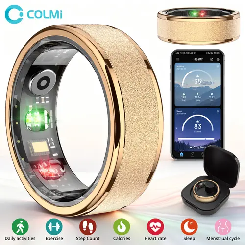 COLMI R10 Smart Ring, Smart Health Ring for Women, Features Heart Rate, Sleep Monitoring, Pedometer, and Fitness Tracker. (Rose Gold, 10#)