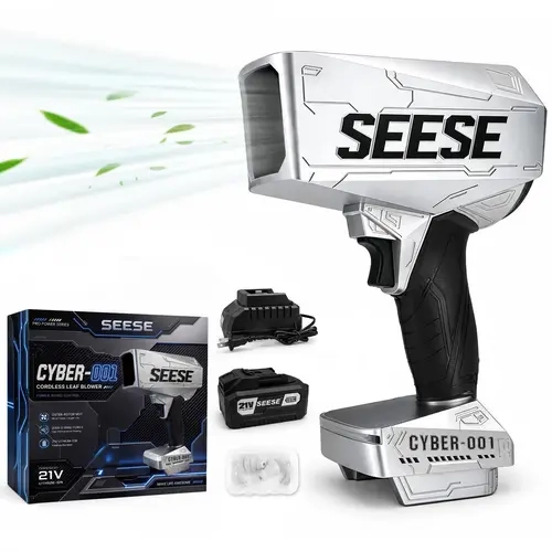 SEESE Cyber Cordless Leaf Blower, 21V Brushless Handheld Blower, 2000G Powerful Air Force for Lawn Care, Leaves, Dust, Debris, Car Drying & Snow Removal toolupgrade