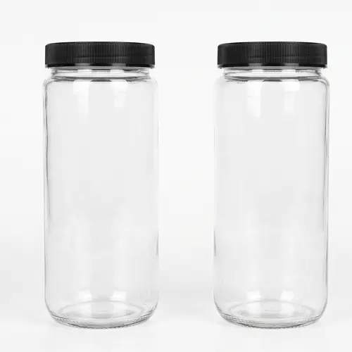 Glass Juice Bottle with Lid,Reusable Wide Mouth Bottles with Lids, Clear Glass Juice Bottles for Milk, Hot Cold Drinks, Homemade Beverages, Reusable Water Bottles
