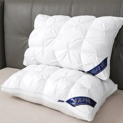 Luxury Hotel Cervical Neck Pillow Cloud-Like Soft Ergonomic Support, Breathable Cover, Pinch Pleat Design, Gusseted Sidewall, Cooling Sleep Neck Care Bed Accessory for Back/Side Sleepers, Ideal Gift Pillow for Sleeping