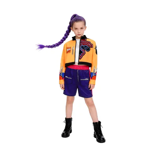 K-POP Girls Rumi Mira Role Play Costume Set 3pcs Suitable for all seasons, featuring 3D printed patterns and a celebrity-inspired style designed Crafted from comfortable fabric to create a true superstar look