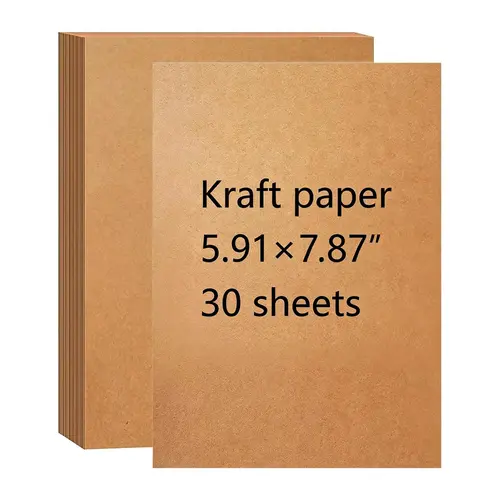 Heavyweight Kraft Cardstock (30 Sheets, 5.91 x 7.87 Inches) - Printer Ready, Easy to Engrave, No Battery Needed DIY Personalized Cardstock for Scrapbooking, Invitations, Crafts