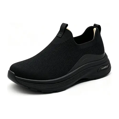 Men's Minimalist Casual Trainers - Slip On Style, Hollowed Out Mesh Knit, All Seasons Mesh Breathable Lightweight Cushioned Athletic Walking Footwear, Mesh Breathable Casual Trainers