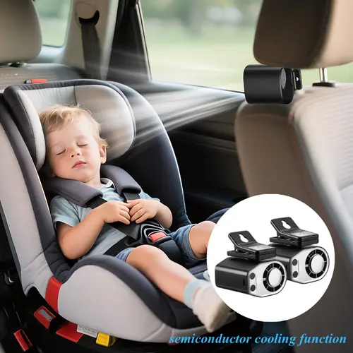 Joytutus Multifunctional Cordless Rechargeable Portable Car Clip-On Fan -  LED Display & Light, 360° Rotation, 100 Adjustable Speeds, USB Charging, 16℃ Semi-Cooling, Wide Clamp, 20Hr 3000mAh Battery, Personal Use Cooling Fan,  Multifunctional Cooling Fan