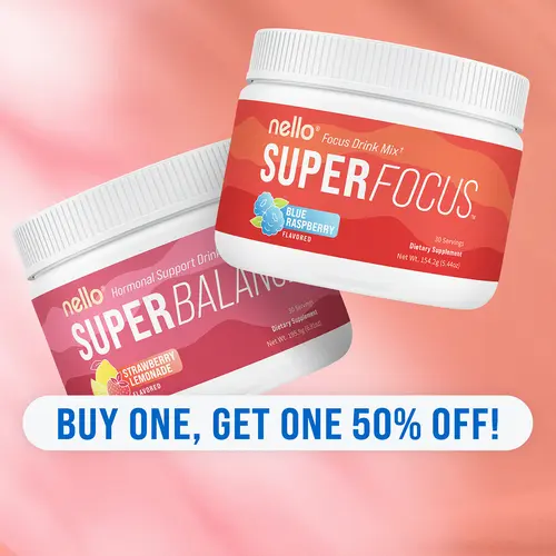 Nello Superbalance + Superfocus Tub Bundle: Hormonal + Nootropic Support Drink Mix: 2 Tubs (30 Servings Each)