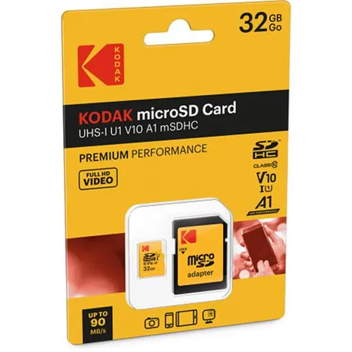 Kodak 32GB Premium Performance UHS-I microSDHC Memory Card with SD Adapter