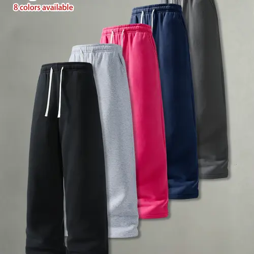 3-pack men’s casual sweatpants/joggers—loose fit, minimalist basic design, comfortable and skin-friendly pants. Versatile for spring and autumn streetwear, everyday wear, trendy fashion, sports, and fitness; men’s long pants.