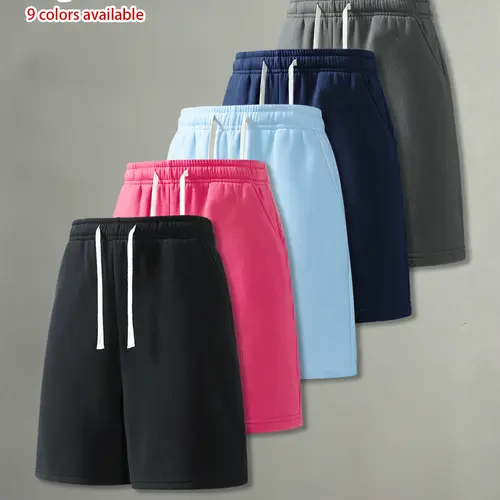 Pack of 3: summer men’s casual minimalist shorts; loose fit with drawstring and elastic waistband; comfortable, skin-friendly, breathable mid-thigh length; suitable for everyday wear, leisure, sports, and fitness.summervibes