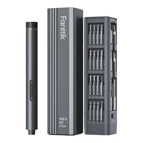 Fanttik E1 MAX 3.7V Mini Power Screwdriver, 50-in-1 Magnetic Bits, 5/32''Hex Magnetic Storage Set - USB Rechargeable Cordless Tool with Batteries for Phone, Laptop, Tablet, Cool Gadgets for Adults (Father's Day Gifts)
