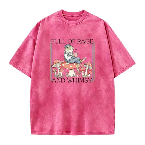 Full Of Rage and Whimsy' Shirt : Retro Cottagecore Frog With Coffee Tee