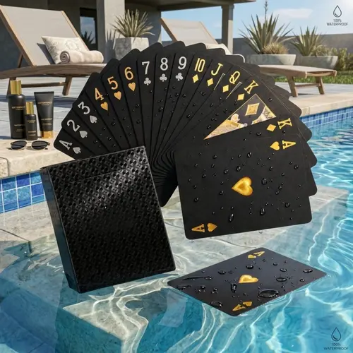 Playing Cards - Waterproof Diamond Textured Foil PET Poker Cards - for Swimming Pool, Beach Club Party, Camping & Magic Show - Premium Sleek Gift for Men, Adults & Friends