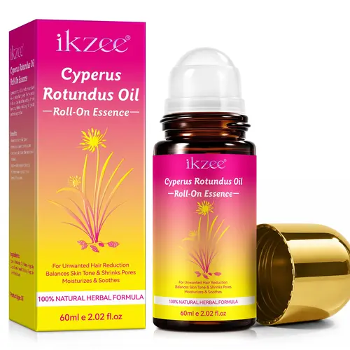Ikzee Shangfu Cyperus Rotundus Gentle Smooth Herbal Oil Rollerball 60ML, Post-Waxing Use, Haircare, Reduces Hair Growth Speed, Mustache Aftercare Oil, Liquid Product