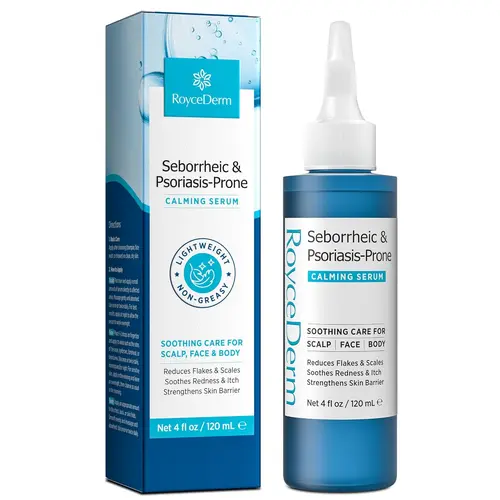 Roycederm Seborrheic Dermatitis & Psoriasis Calming Serum – Ceramide Scalp Treatment for Itch, Flakes, Redness & Dry Scalp | Multi-Area Use for Scalp, Face & Body | Steroid-Free, Fast-Absorbing, Non-Greasy