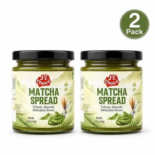 J’s Choice Matcha Spread, 2 Pack, Creamy Matcha Green Tea Spread, 7.4 oz Each, Sweet, Flavor