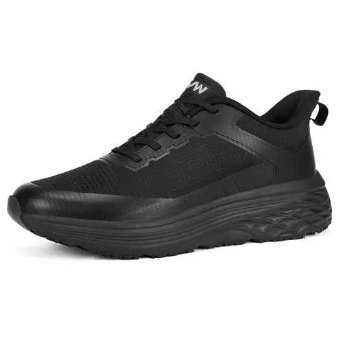 AVW Men's Closed Worker Footwear - Chef Waterproof Work Shoes, Arch Support Insole, Non-Slip Cushioned Thick Sole, Breathable Knit, Lightweight Safety Walking Shoes, Round Toe