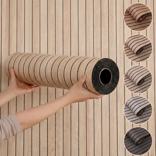 Vintage 3D Wood Grain Self-Adhesive Vinyl Wallpaper Roll - Extra Thick, Removable, Washable, Waterproof, Moisture-Proof, 15.7x118.1in Home Improvement Building Supply for Accent Wall, Living Room Decor, Bedroom Decor