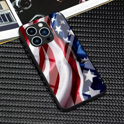 Patriotic American Flag Phone Case compatible with iPhone 16/15/14/13/12/11 and Samsung Galaxy S26/S25/S24/S23/S22, slim protective cover for Independence Day (July 4th) — 975