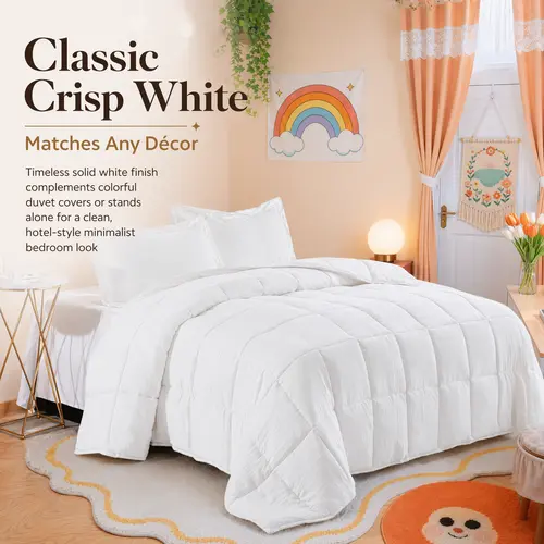 Cosybay Quilted Wrinkle Resistant Down Alternative Duvet Insert Set, Twin Size (1 Comforter + 1 Pillowcase, 88x68in) - All Season Hotel Style Adding Filling Bedding with 8 Tabs, Bedroom Decor Gift for Adults, #halloweenfinds #tiktokshopbacktoschool