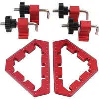GJANSH Corner Clamps for Woodworking, 90 Degree Clamp & Right Angle Clamps Set - Aluminum Alloy 45/90° Miter & Picture Frame Clamp with Laser Ruler for Box Assembly, Cabinets, Furniture