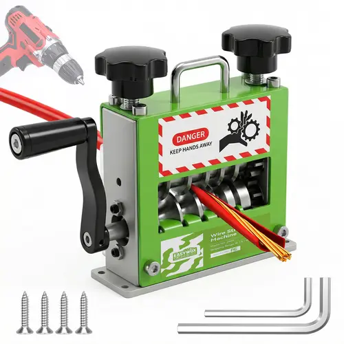 EasyWox Manual Wire Stripping Machine, Drill Powered Hand Crank Wire Stripper Tool with 6 Channels 5 Blades, Fits 0.06"–0.67" Wires, Scrap Wire Stripping Machine for Scrap Copper Recycling tiktokshopbacktoschool,back to school,back to school haul